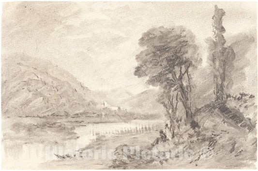 Art Print : Landscape, 19th Century - Vintage Wall Art