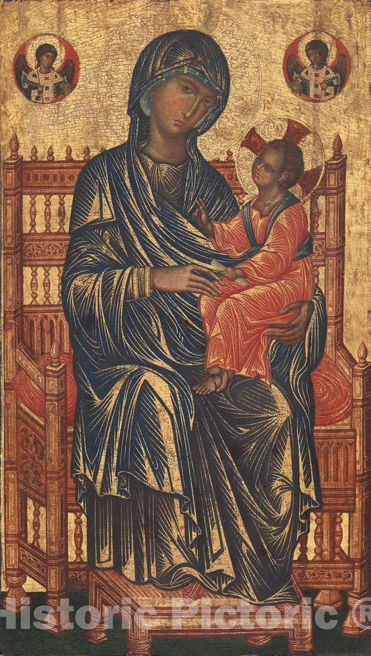 Art Print : Enthroned Madonna and Child, 13th Century - Vintage Wall Art