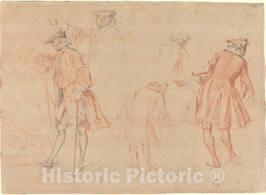 Art Print : Jacques AndrÃ© Portail, Sketches of a Gentleman - Vintage Wall Art