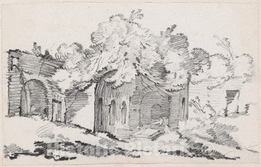 Art Print : Joseph-Marie Vien, The Grotto of The Nymph Egeria, c.1747 - Vintage Wall Art