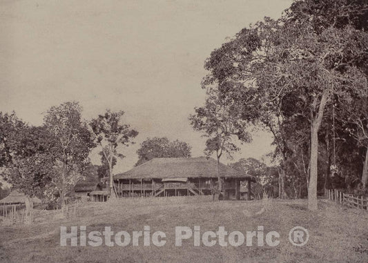 Art Print : Linnaeus Tripe, Rangoon: Mission House at Kemindine, November 1855 - Vintage Wall Art