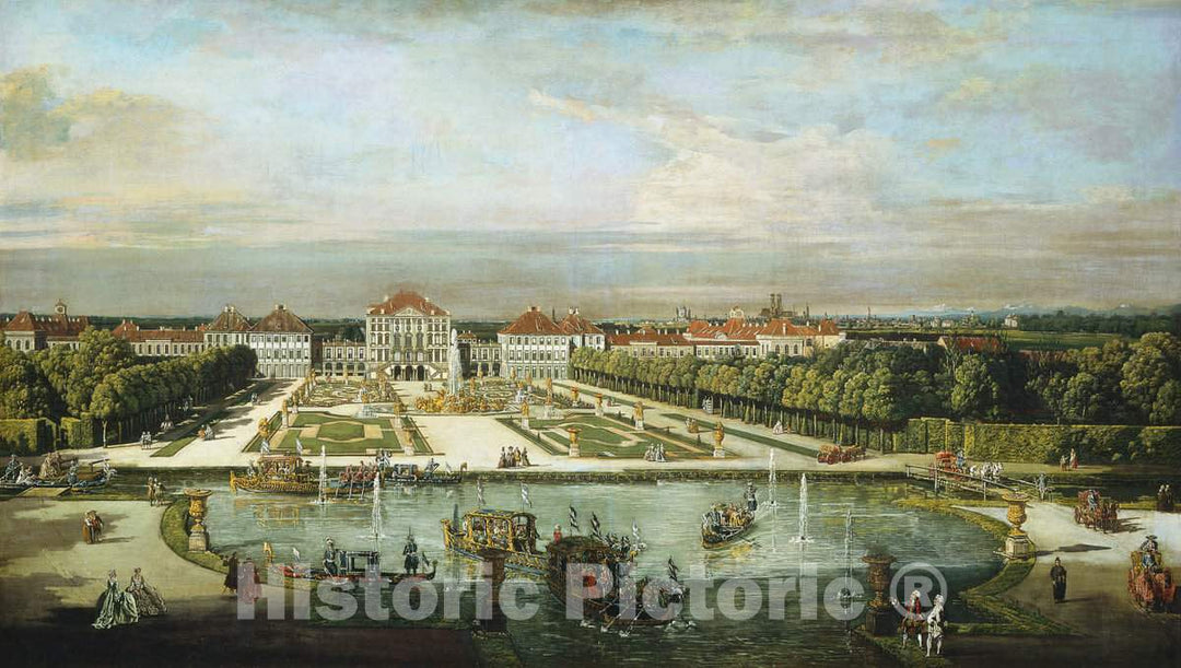 Art Print : Bellotto, Nymphenburg Palace, Munich, c. 1761 - Vintage Wall Art