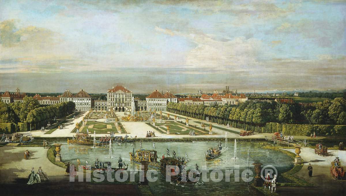 Art Print : Bellotto, Nymphenburg Palace, Munich, c. 1761 - Vintage Wall Art