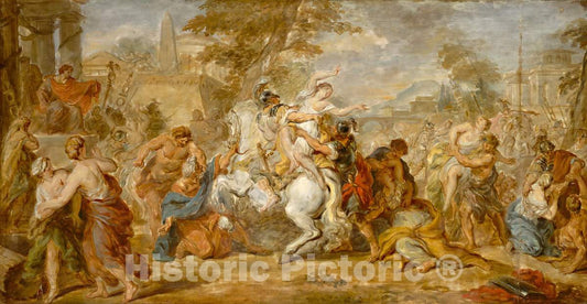 Art Print : The Rape of The Sabine Women, c. 1770 - Vintage Wall Art