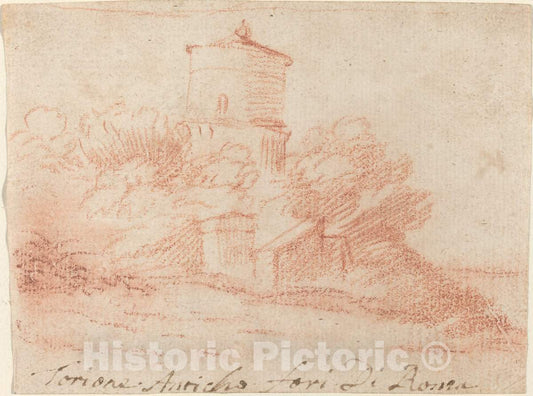 Art Print : Claude Lorrain, Torione Anticho Fori di Roma, c.1633 - Vintage Wall Art