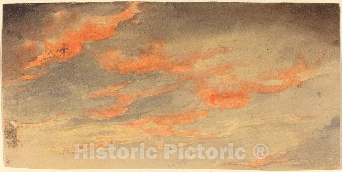 Art Print : Shegogue, Clouds at Sunset - Vintage Wall Art