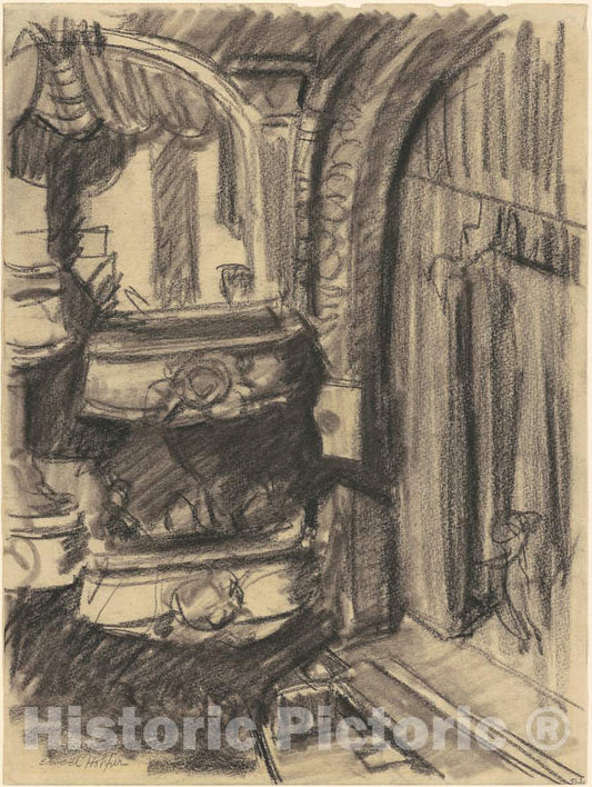 Art Print : Edward Hopper, Burlesque Theatre, Times Square, 1940s - Vintage Wall Art