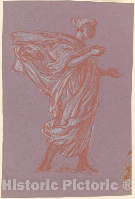 Art Print : Elihu Vedder, Study for Greek Girls Bathing, c. 1872 - Vintage Wall Art