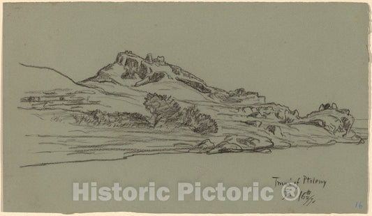 Art Print : Elihu Vedder, Nile Journey, Tmui of Ptolemy, 1890 - Vintage Wall Art