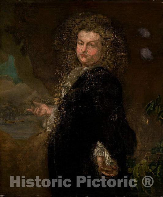 Art Print : Portrait of a Man, First Quarter 18th Century - Vintage Wall Art