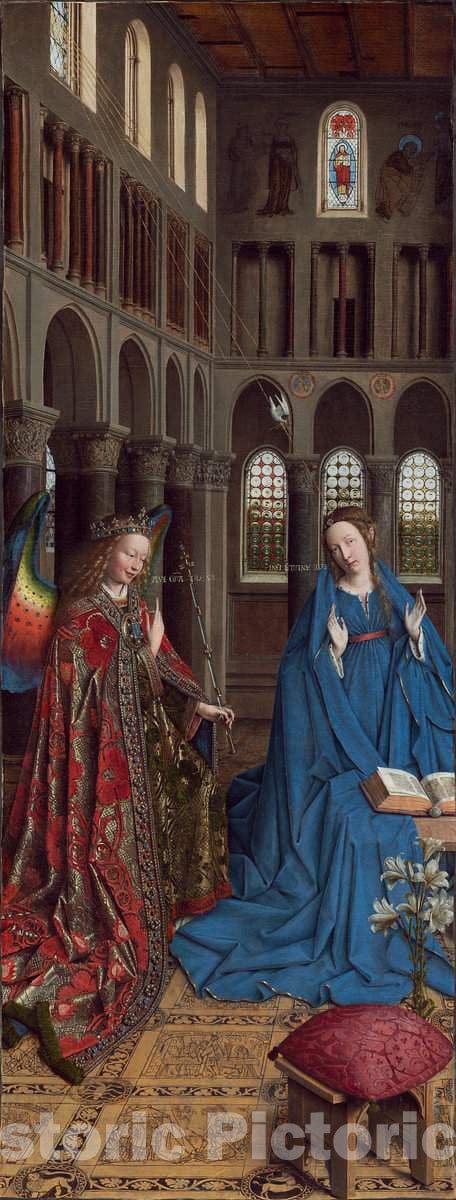 Art Print : Jan Van Eyck, The Annunciation, c.1435 - Vintage Wall Art