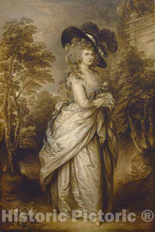 Art Print : Gainsborough Dupont, Georgiana, Duchess of Devonshire, c.1792 - Vintage Wall Art