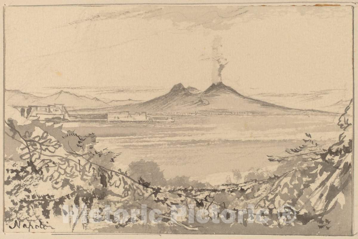 Art Print : Edward Lear, Napoli, c.1885 - Vintage Wall Art
