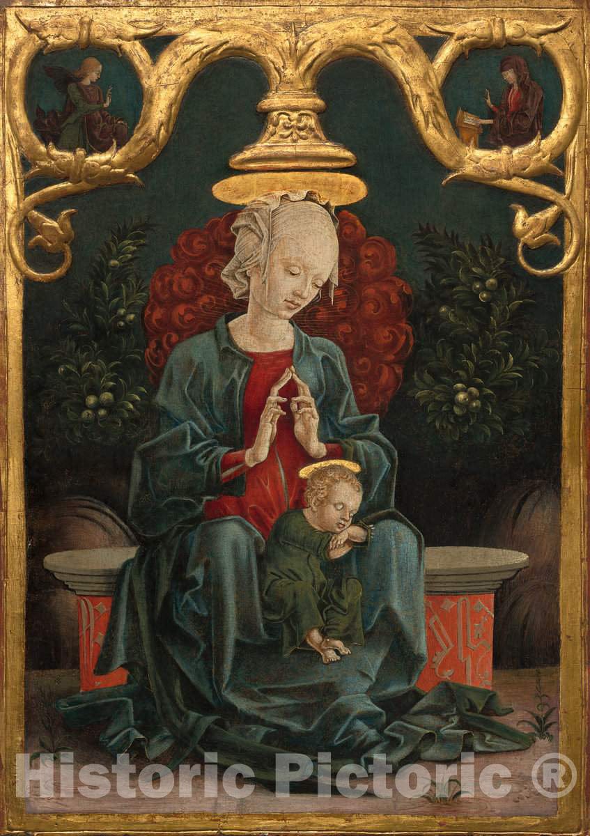 Art Print : CosmÃ¨ Tura, Madonna and Child in a Garden, c.1465 - Vintage Wall Art