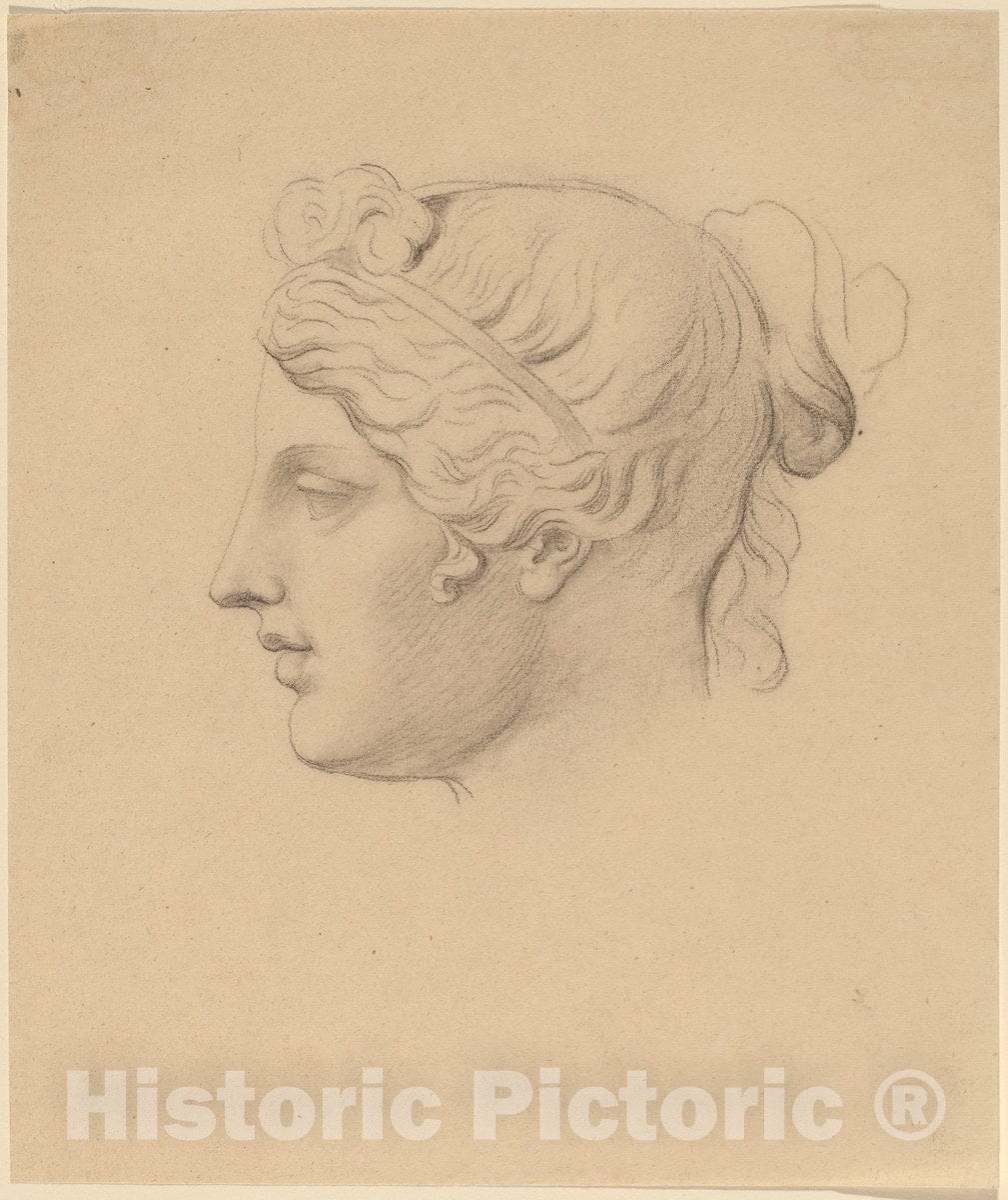Art Print : Horatio Greenough, Classical Head in Profile - Vintage Wall Art