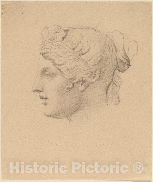Art Print : Horatio Greenough, Classical Head in Profile - Vintage Wall Art