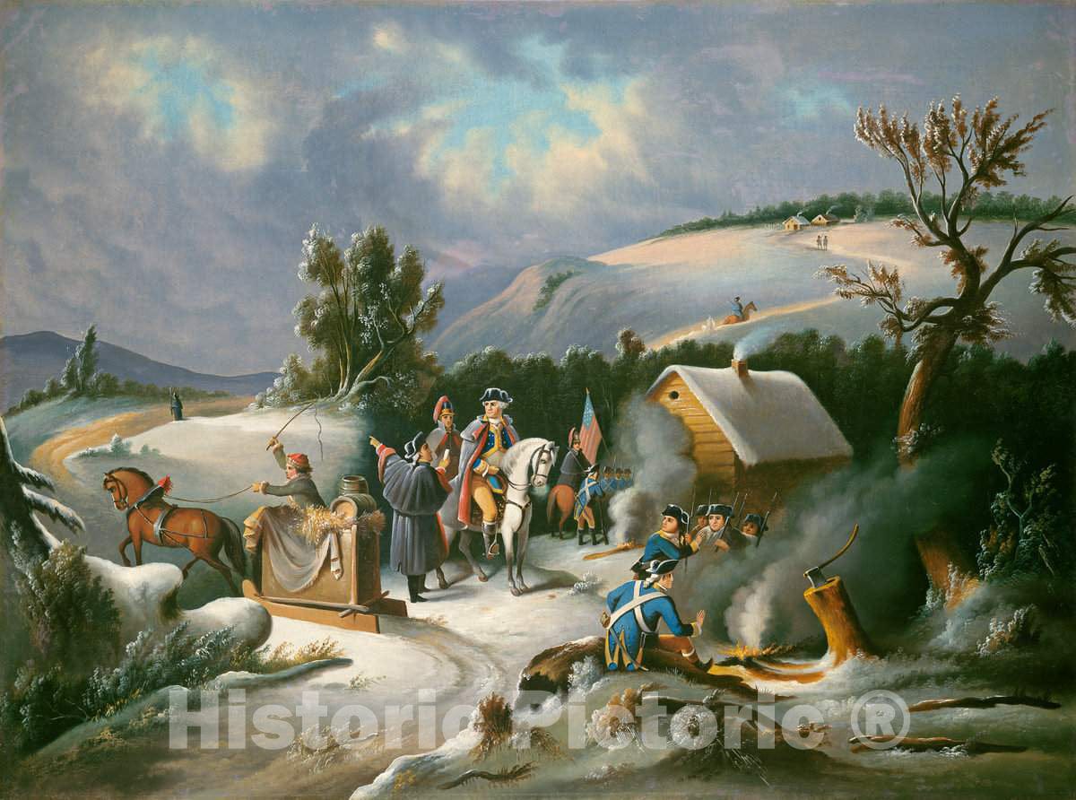 Art Print : Washington at Valley Forge, mid 19th Century - Vintage Wall Art