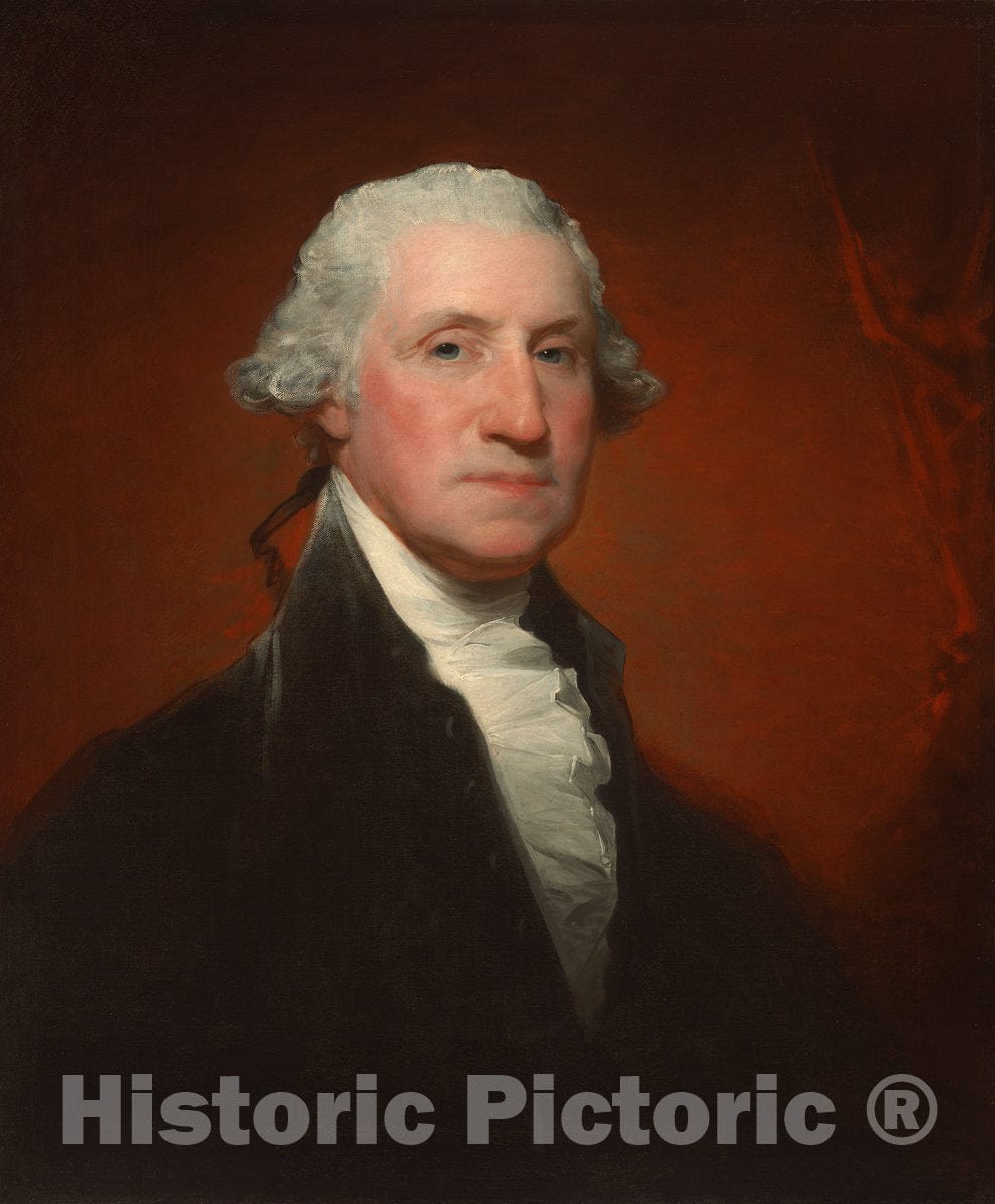 Art Print : Gilbert Stuart, George Washington (Vaughan-Sinclair Portrait), 1795 - Vintage Wall Art