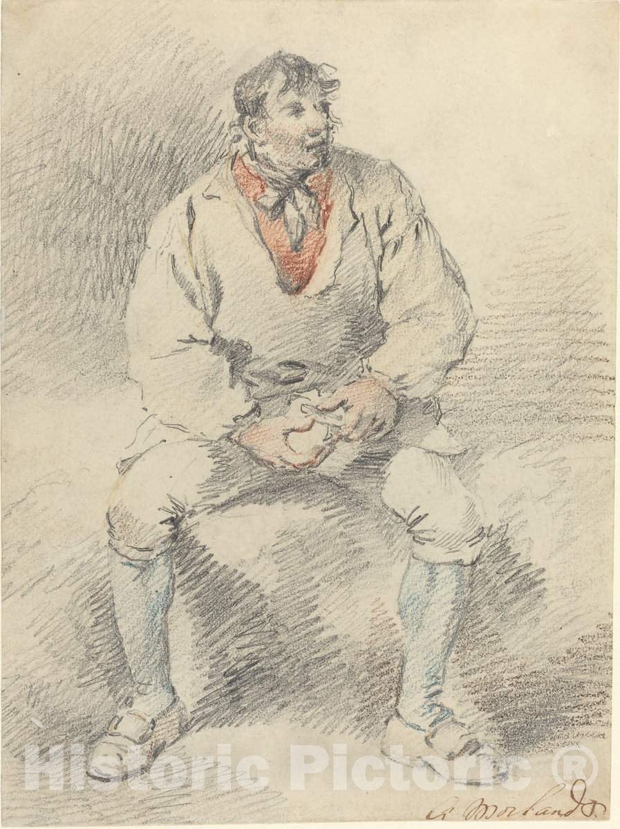 Art Print : Morland, The Mid-Day Meal, 1790s - Vintage Wall Art