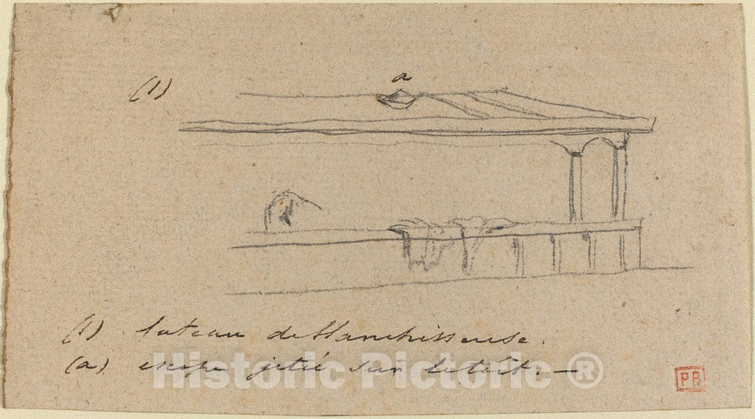 Art Print : Charles Meryon, Study for Le Petit Pont, c. 1850 - Vintage Wall Art