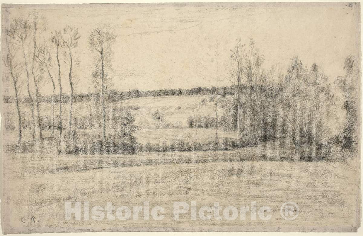 Art Print : Camille Pissarro, Trees and Meadows at Eragny, c.1898 - Vintage Wall Art
