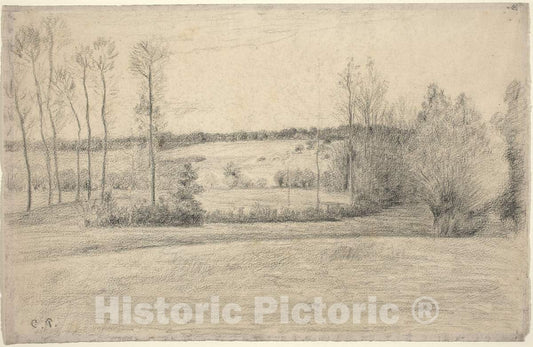 Art Print : Camille Pissarro, Trees and Meadows at Eragny, c.1898 - Vintage Wall Art