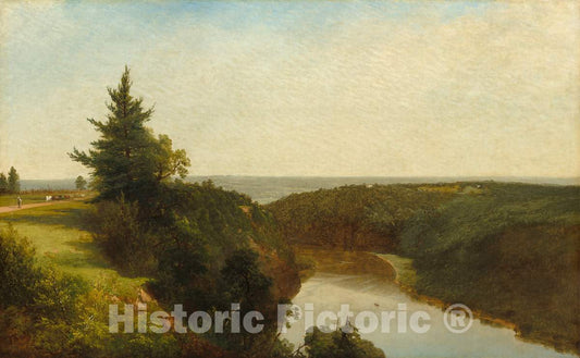 Art Print : John Frederick Kensett, View on The Genesee Near Mount Morris, 1857 - Vintage Wall Art