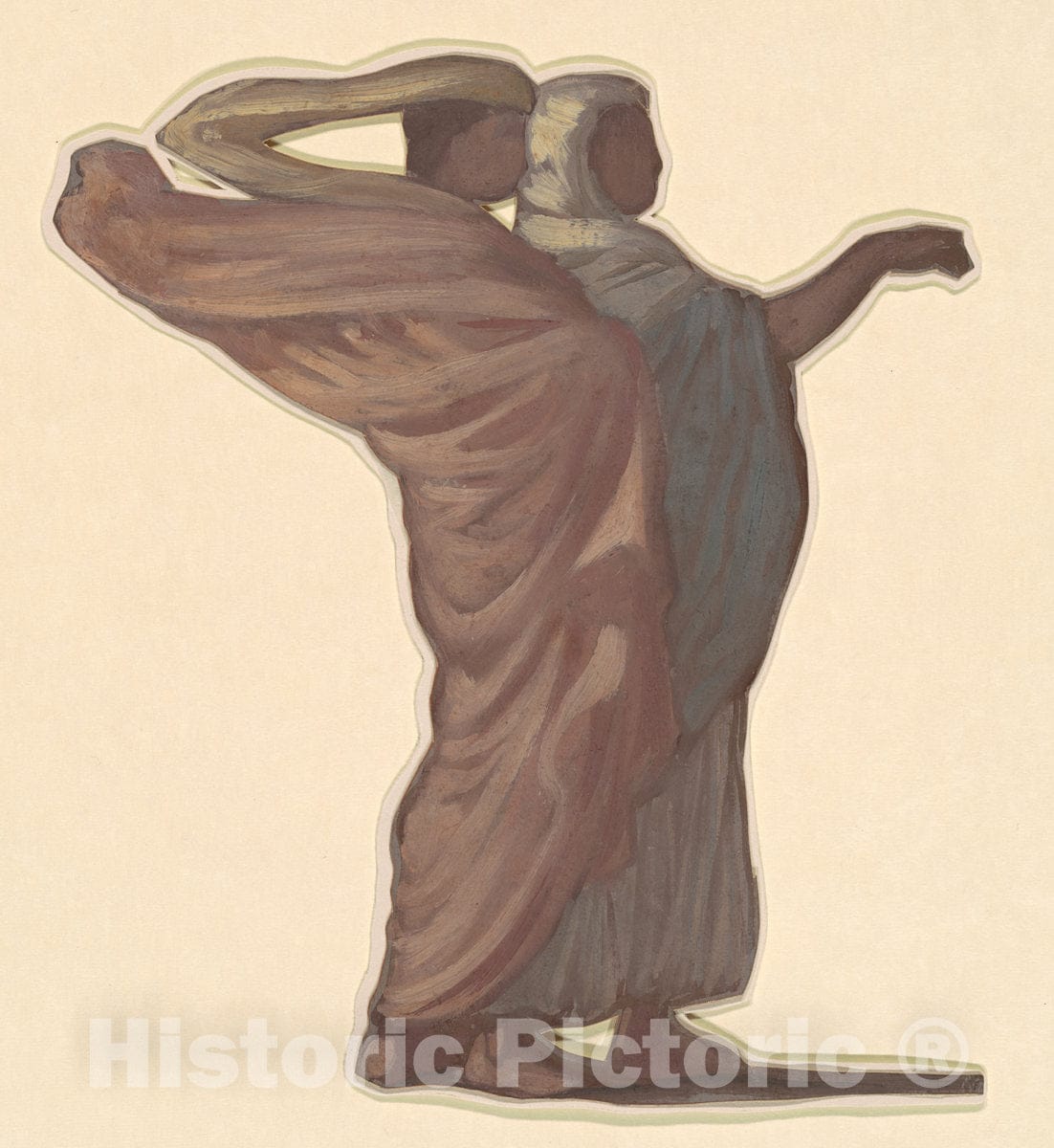 Art Print : Elihu Vedder, Study for Greek Girls Bathing, c. 1872 - Vintage Wall Art