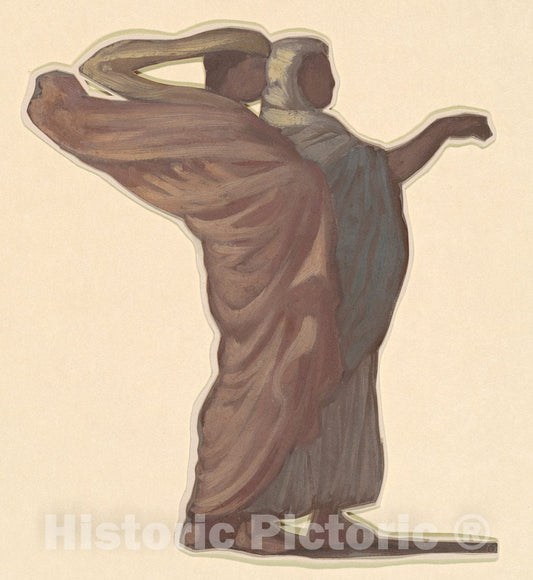 Art Print : Elihu Vedder, Study for Greek Girls Bathing, c. 1872 - Vintage Wall Art