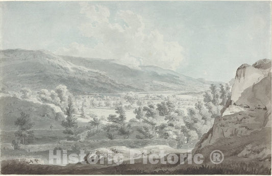 Art Print : Edward Dayes, The Head of Ullswater, 1790s - Vintage Wall Art
