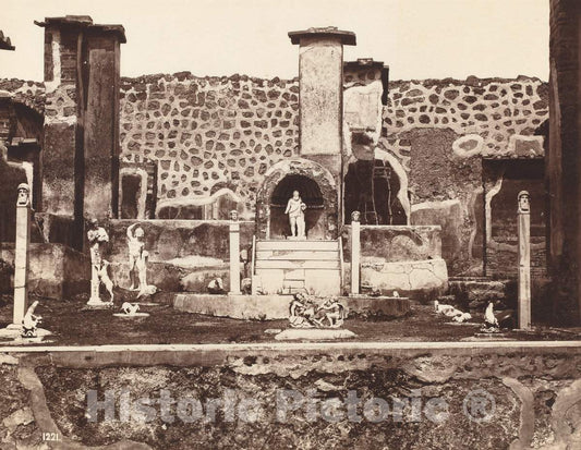 Art Print : Giorgio Sommer, View of Pompeii, Casa di Marco Lucrezio, c. 1870 - Vintage Wall Art