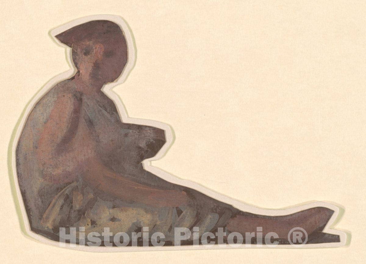 Art Print : Elihu Vedder, Study for Greek Girls Bathing, c. 1872 - Vintage Wall Art