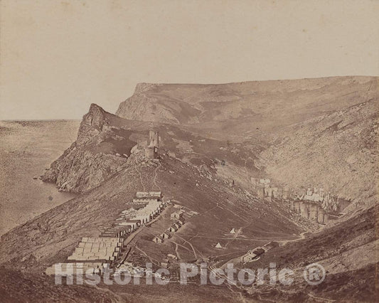 Art Print : James Robertson, Fortification Above Balaclava Harbor, 1855-1856 - Vintage Wall Art