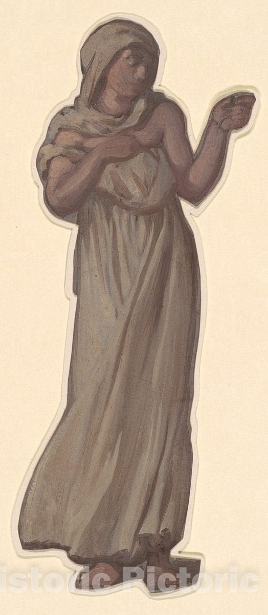 Art Print : Elihu Vedder, Study for Greek Girls Bathing, c. 1872 - Vintage Wall Art