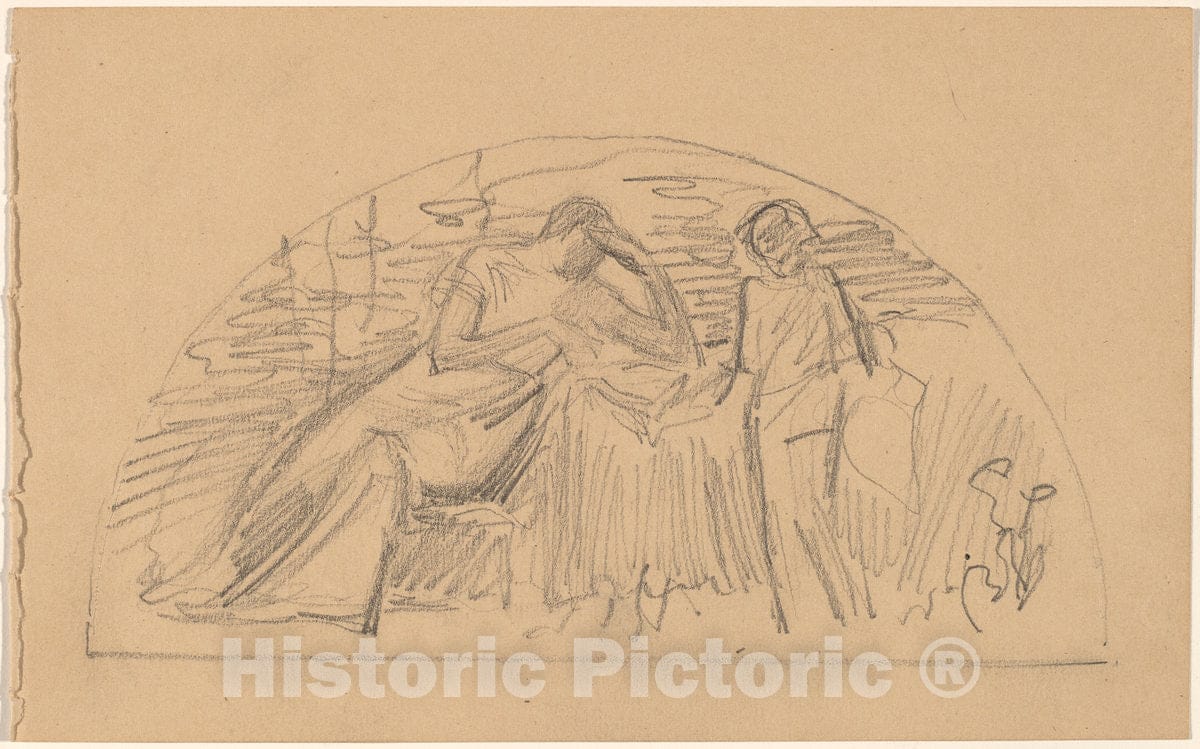 Art Print : Charles Sprague Pearce, Study for a Lunette, c.1894 - Vintage Wall Art