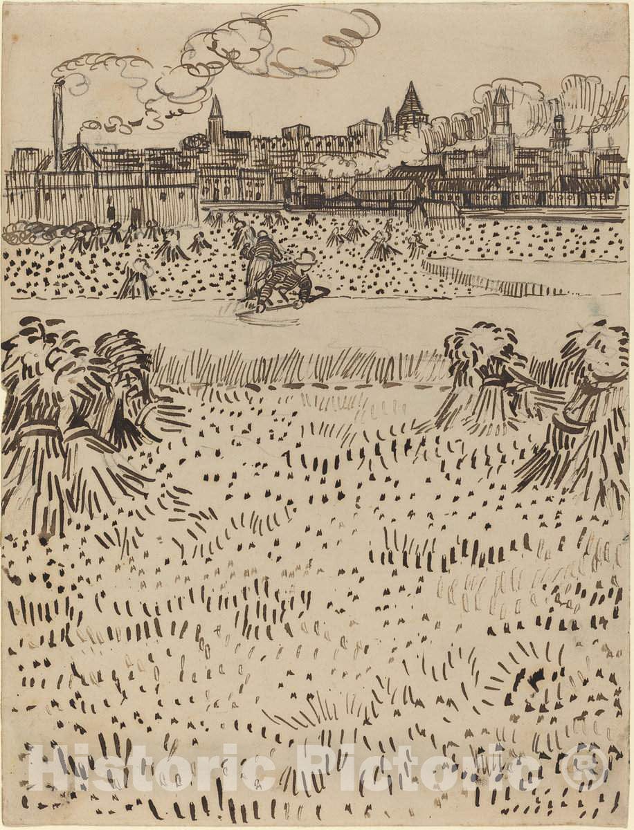 Art Print : Vincent Van Gogh, The Harvest, 1888 - Vintage Wall Art