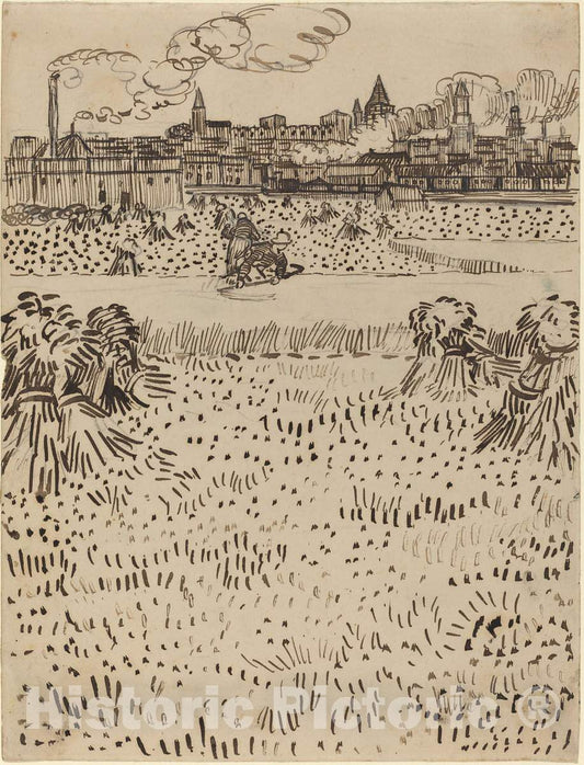 Art Print : Vincent Van Gogh, The Harvest, 1888 - Vintage Wall Art