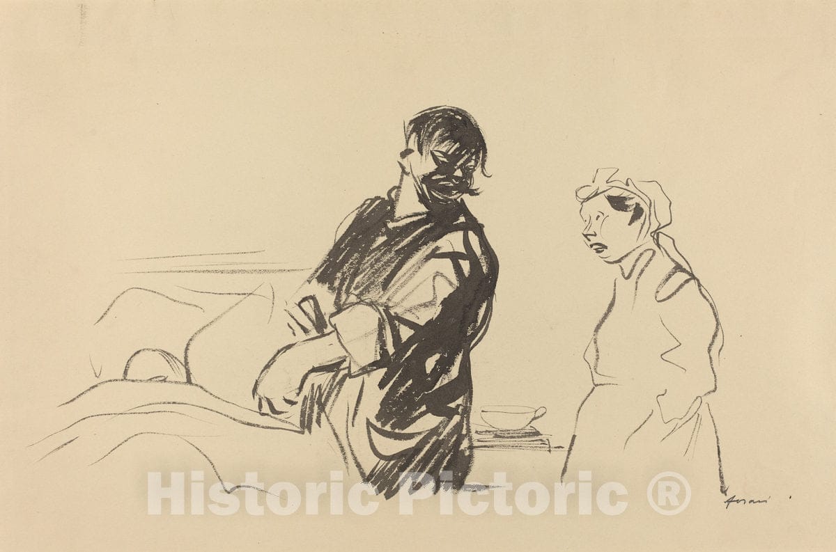 Art Print : Louis Forain, Hospital Scene, c.1917 - Vintage Wall Art