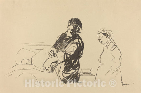 Art Print : Louis Forain, Hospital Scene, c.1917 - Vintage Wall Art