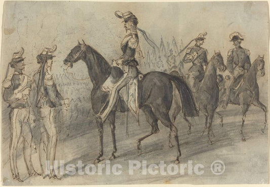 Art Print : Constantin Guys, Military Parade - Vintage Wall Art