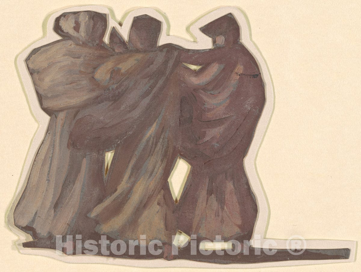 Art Print : Elihu Vedder, Study for Greek Girls Bathing, c. 1872 - Vintage Wall Art