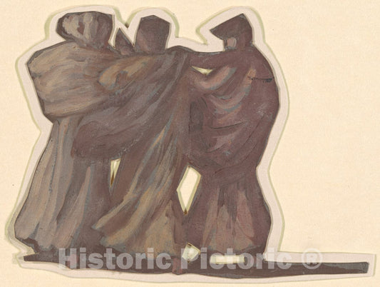 Art Print : Elihu Vedder, Study for Greek Girls Bathing, c. 1872 - Vintage Wall Art