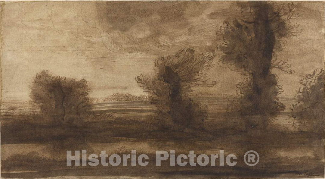 Art Print : Alphonse Legros, in The Marshes - Vintage Wall Art