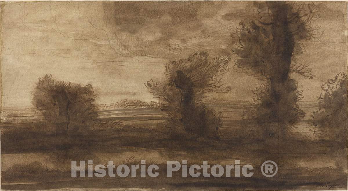 Art Print : Alphonse Legros, in The Marshes - Vintage Wall Art