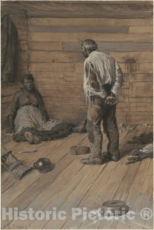 Art Print : Arthur B. Frost, A Conjugal Difference, 1884 - Vintage Wall Art