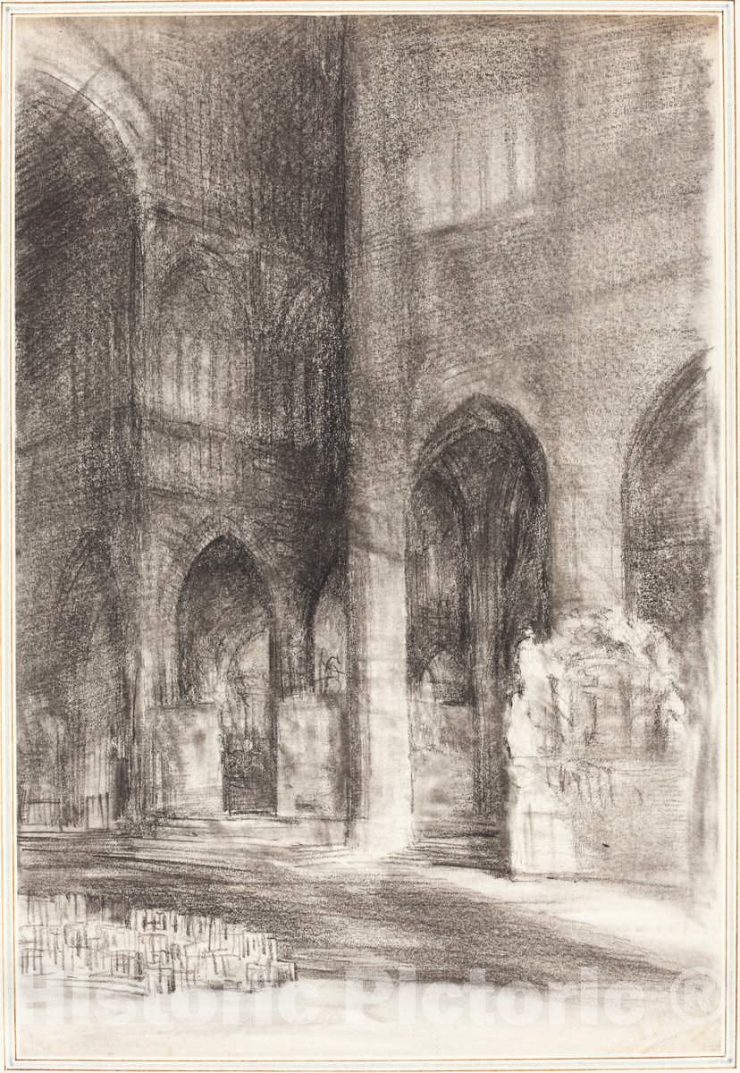 Art Print : Arthur Frederick Payne, A Cathedral Nave - Vintage Wall Art