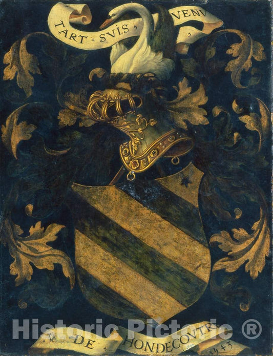 Art Print : Crested Coat of Arms [Reverse], 1543 - Vintage Wall Art