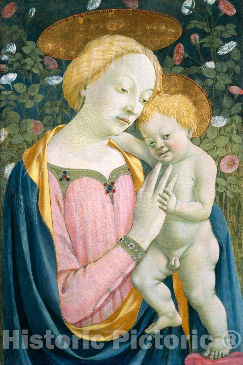 Art Print : Domenico Veneziano, Madonna and Child, c.1448 - Vintage Wall Art