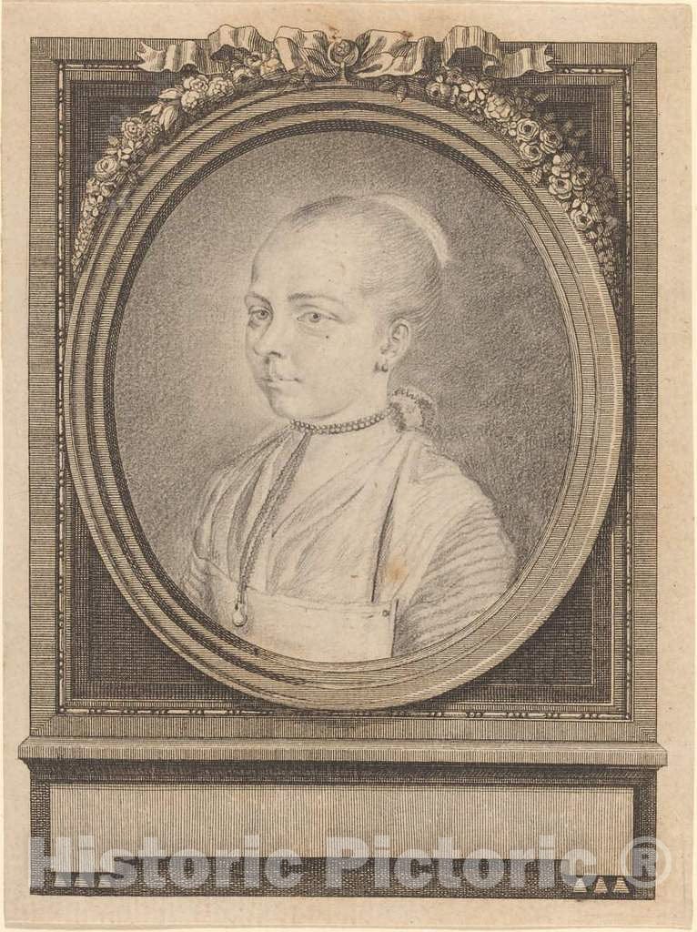 Art Print : Adrian Zingg, Portrait of a Girl - Vintage Wall Art