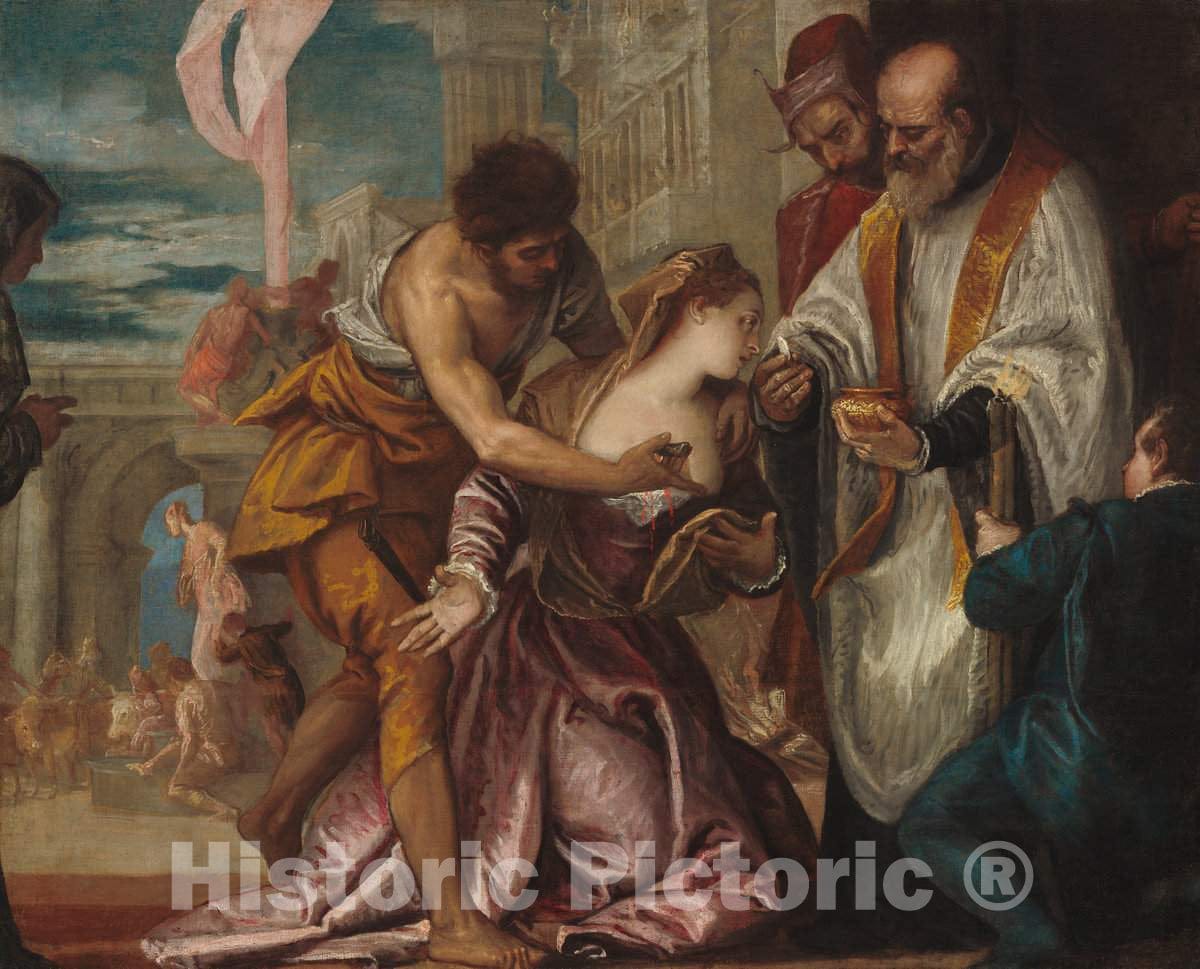 Art Print : Veronese, The Martyrdom and Last Communion of Saint Lucy, c. 1582 - Vintage Wall Art